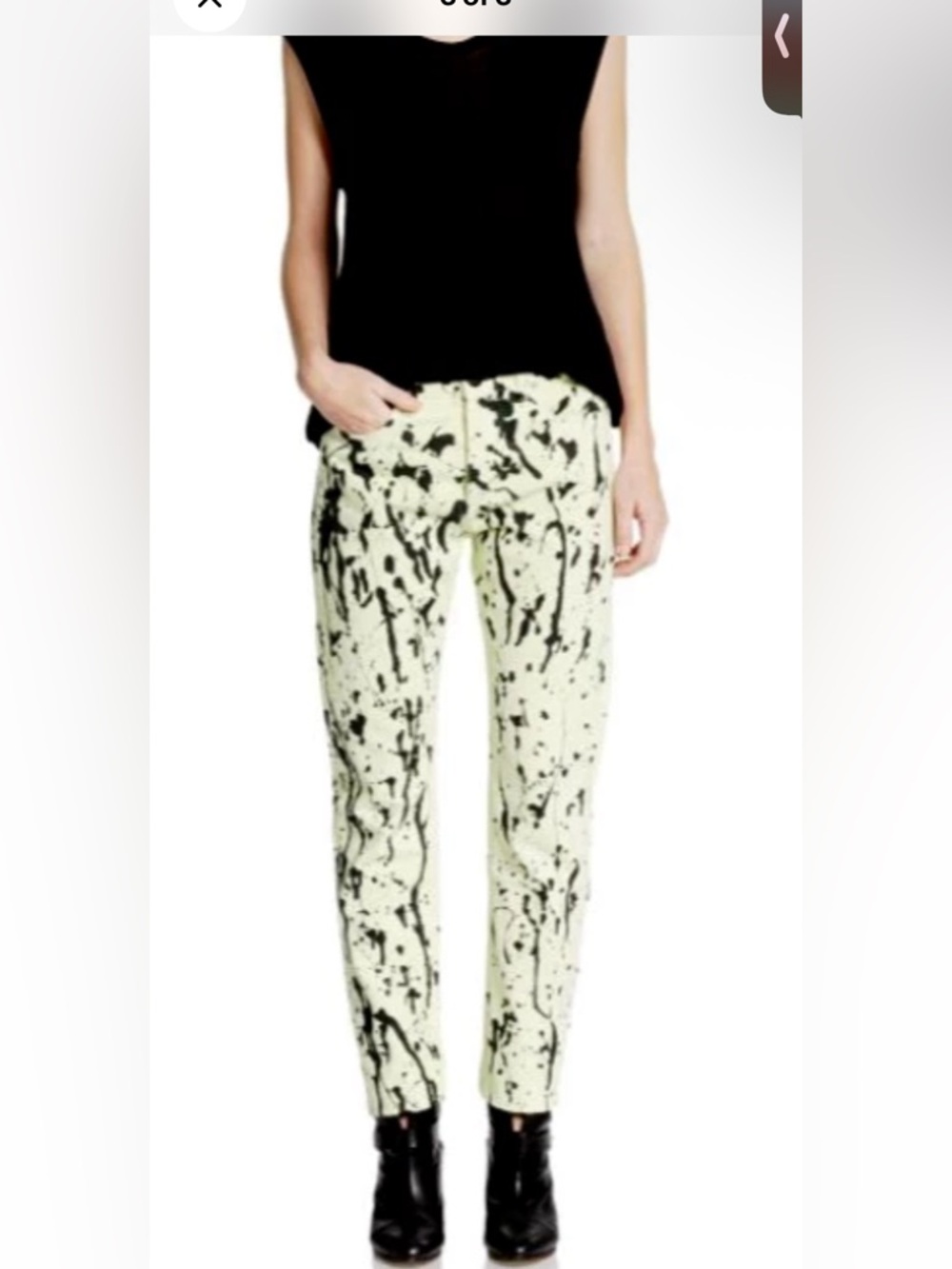 rag & bone acid bum paint splatter jeans with Black Paint-Splash Print SZ 27